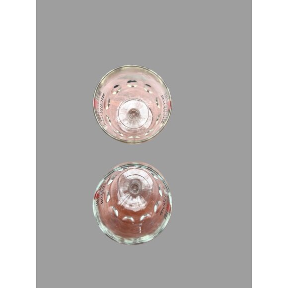 Michelob Beer Goblet Glasses Set Of 2 Vintage Embossed Textured Clear Glassware - Picture 3 of 5